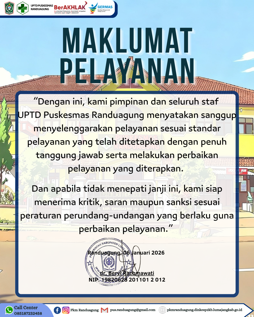 MAKLUMAT PELAYANAN UPTD PUSKESMAS RANDUAGUNG