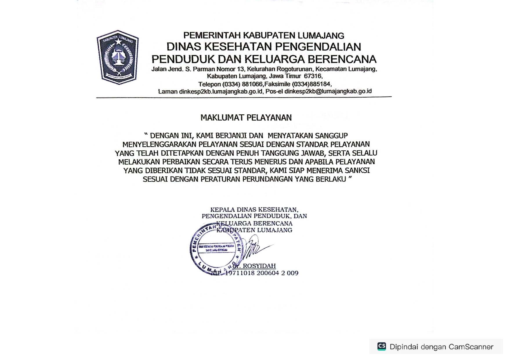 MAKLUMAT PELAYANAN
